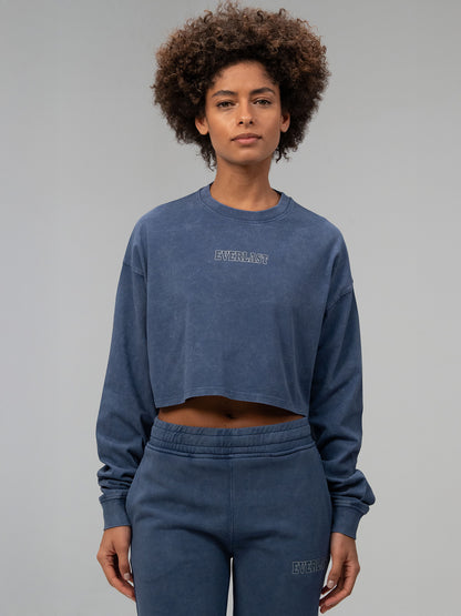 Everlast Giant Logo Oversize İndigo Kadın Sweatshirt
