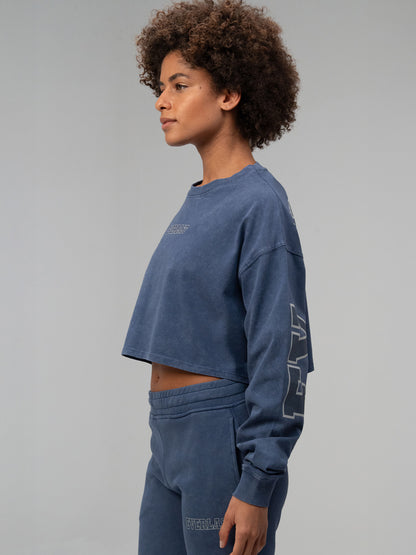 Everlast Giant Logo Oversize İndigo Kadın Sweatshirt