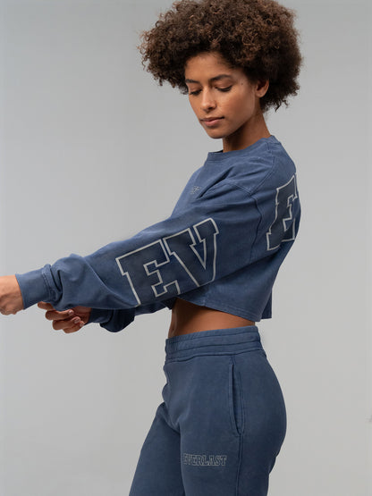Everlast Giant Logo Oversize İndigo Kadın Sweatshirt