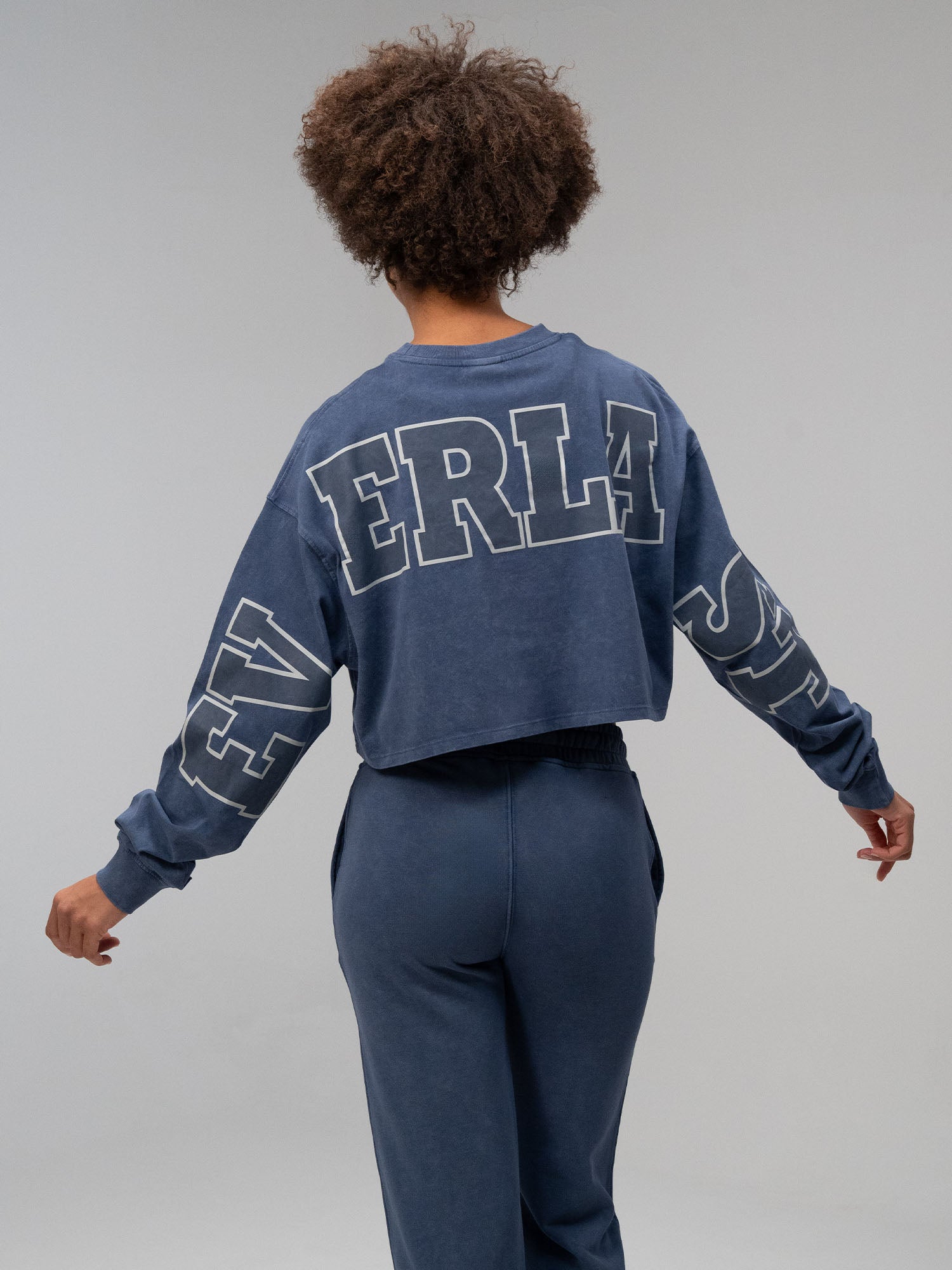 Everlast Giant Logo Oversize İndigo Kadın Sweatshirt