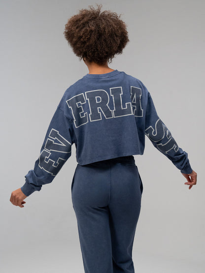 Everlast Giant Logo Oversize İndigo Kadın Sweatshirt