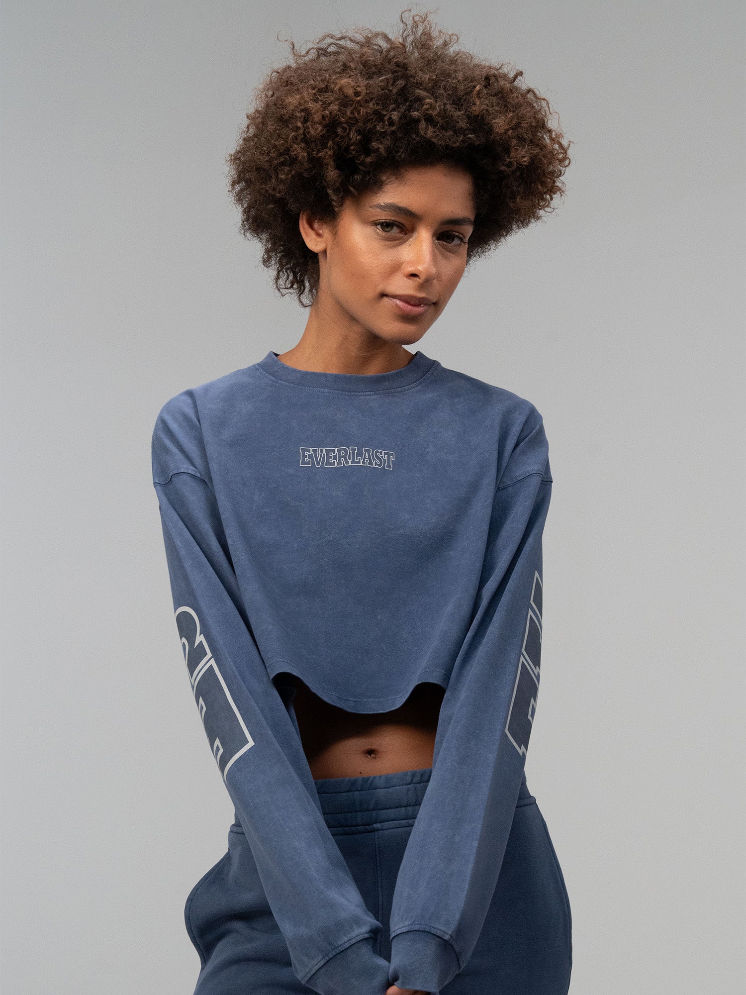 Everlast Giant Logo Oversize İndigo Kadın Sweatshirt