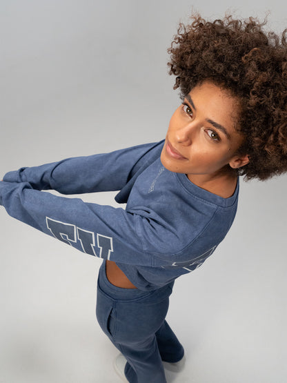 Everlast Giant Logo Oversize İndigo Kadın Sweatshirt