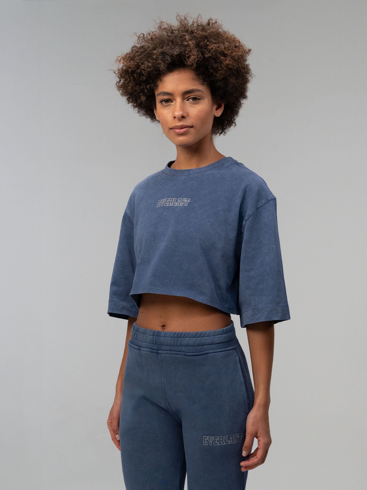 Everlast Giant Logo Oversize İndigo Kadın Tişört