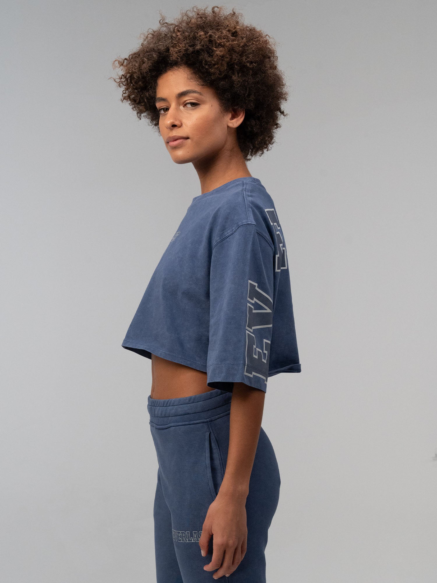 Everlast Giant Logo Oversize İndigo Kadın Tişört